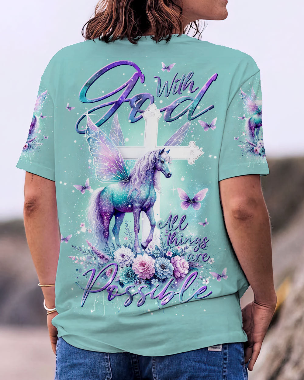 With God All Things Are Possible Horse Women's All Over Print Shirt - Tlnt3110232