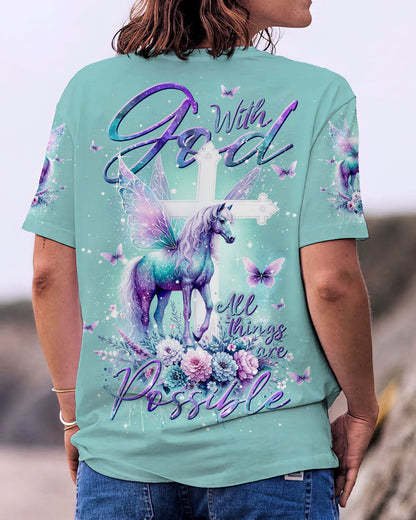 With God All Things Are Possible Horse Women's All Over Print Shirt - Tlnt3110232