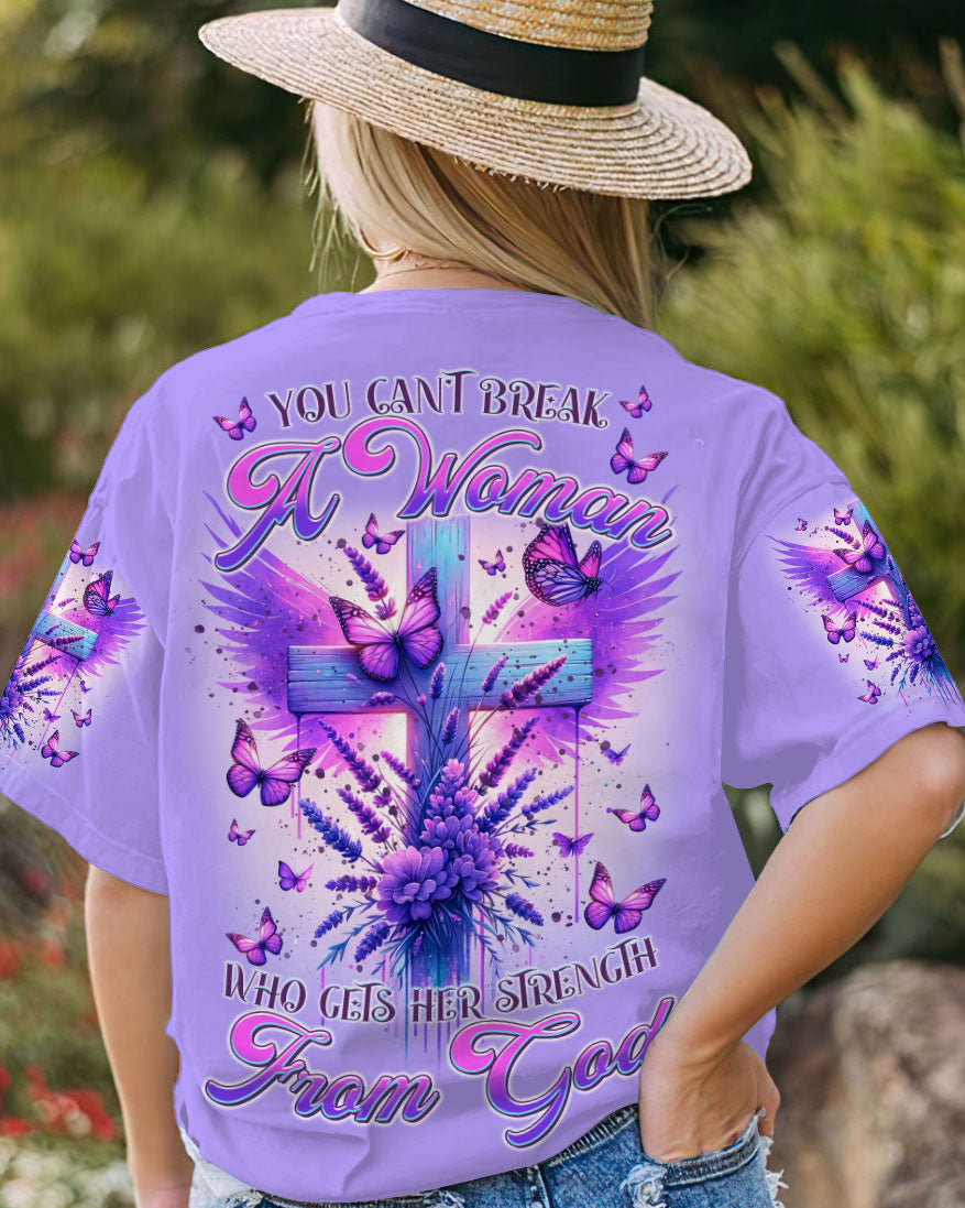 You Can't Break A Woman Cross Wings Purple Women's All Over Print Shirt - Tltr3101241