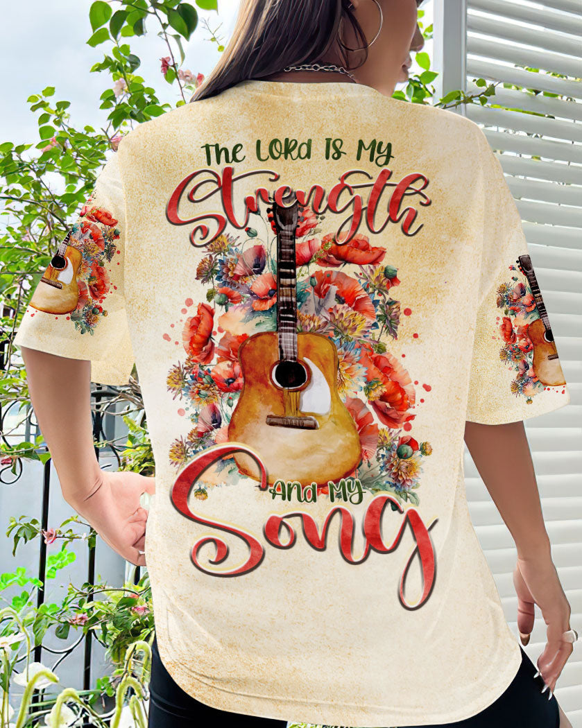 The Lord Is My Strength Guitar Floral Women's All Over Print Shirt - Tltr2709234