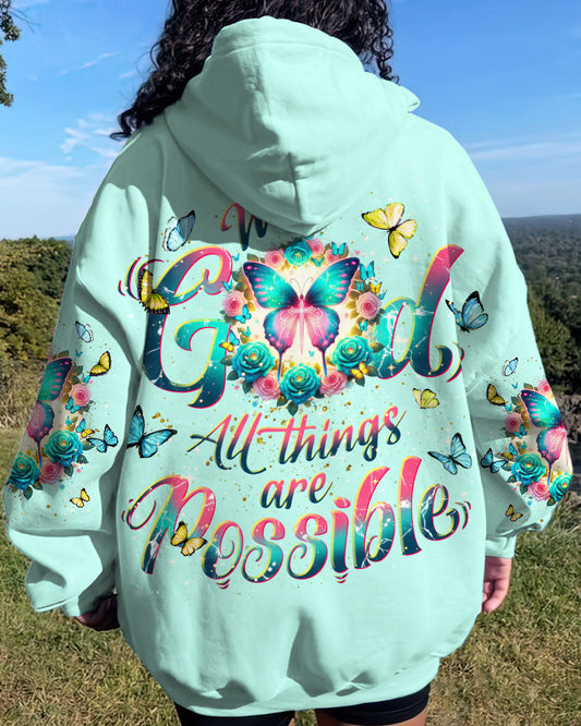 With God All Things Are Possible Butterfly Women's All Over Print Shirt - Tlnt2901244