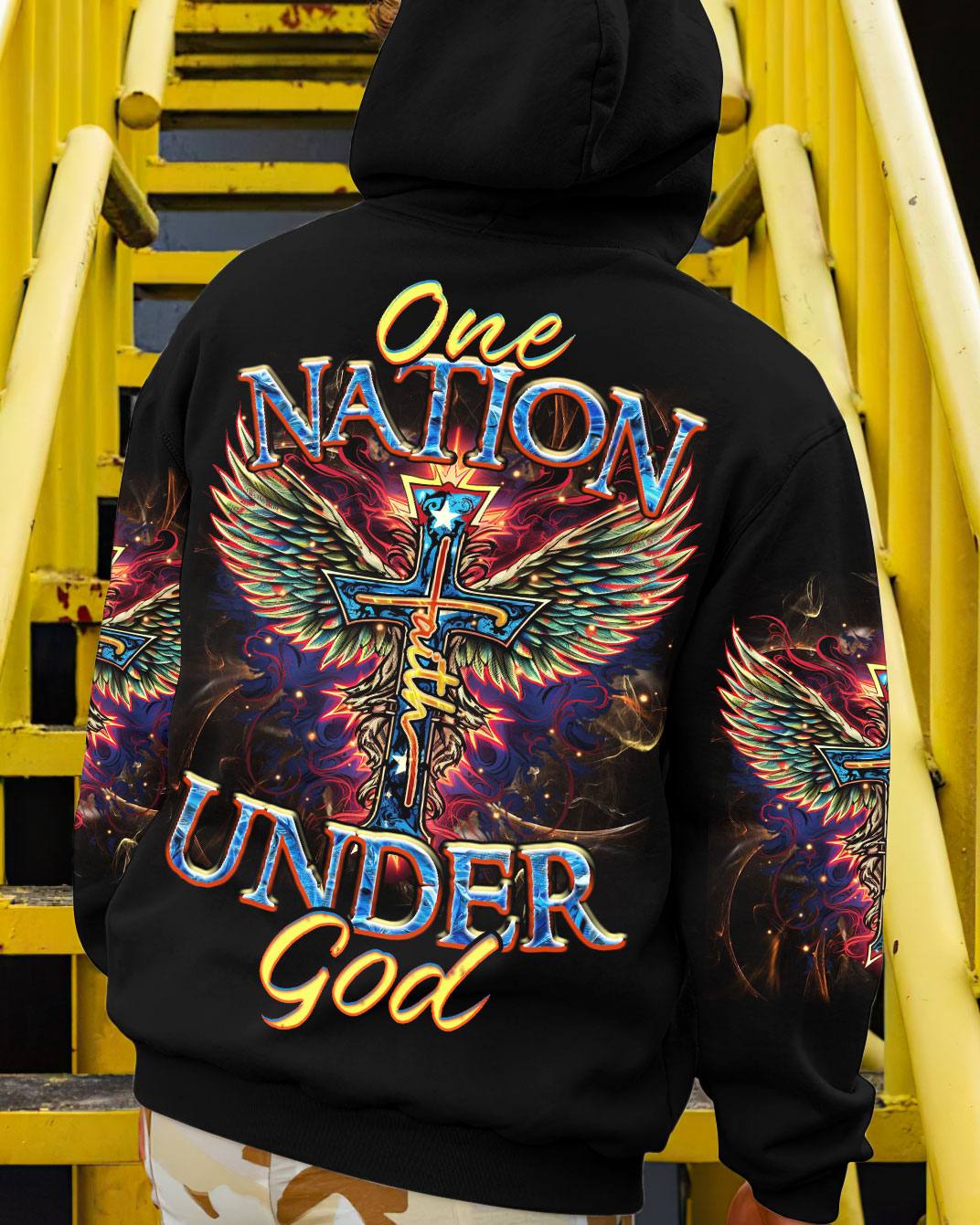 One Nation Under God Cross Men's All Over Print Shirt - Tltr1010233