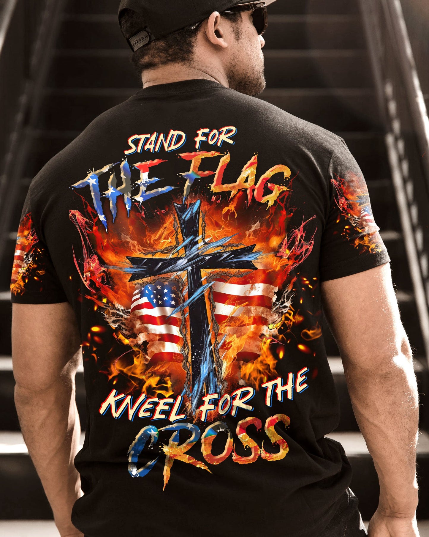 Stand For The Flag Kneel For The Cross Men's All Over Print Shirt - Tltr0707231