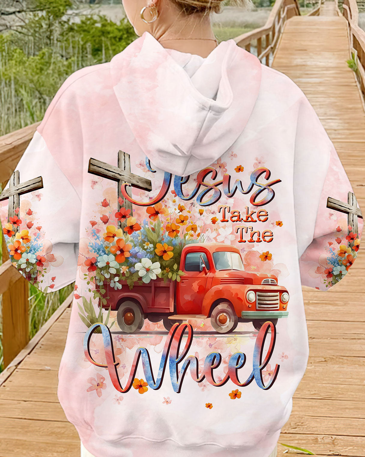 Jesus Take The Wheel Truck Floral Women's All Over Print Shirt - Tltr0412232