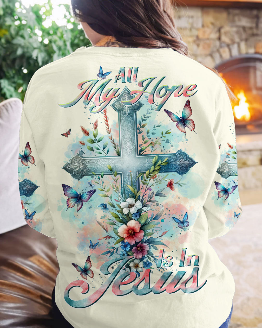 All My Hope Is In Jesus Cross Floral Women's All Over Print Shirt - Tltr2911232