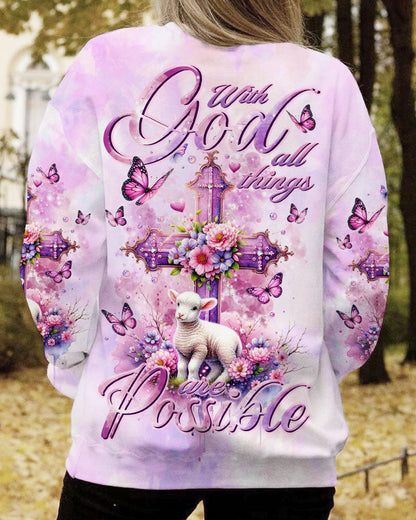 With God All Things Are Possible Lamb Women's All Over Print Shirt - Tltr1112234