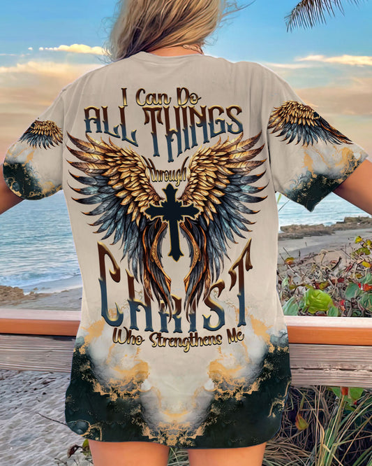 I Can Do All Things Through Christ Wings Women's All Over Print Shirt - Tlnt0408231