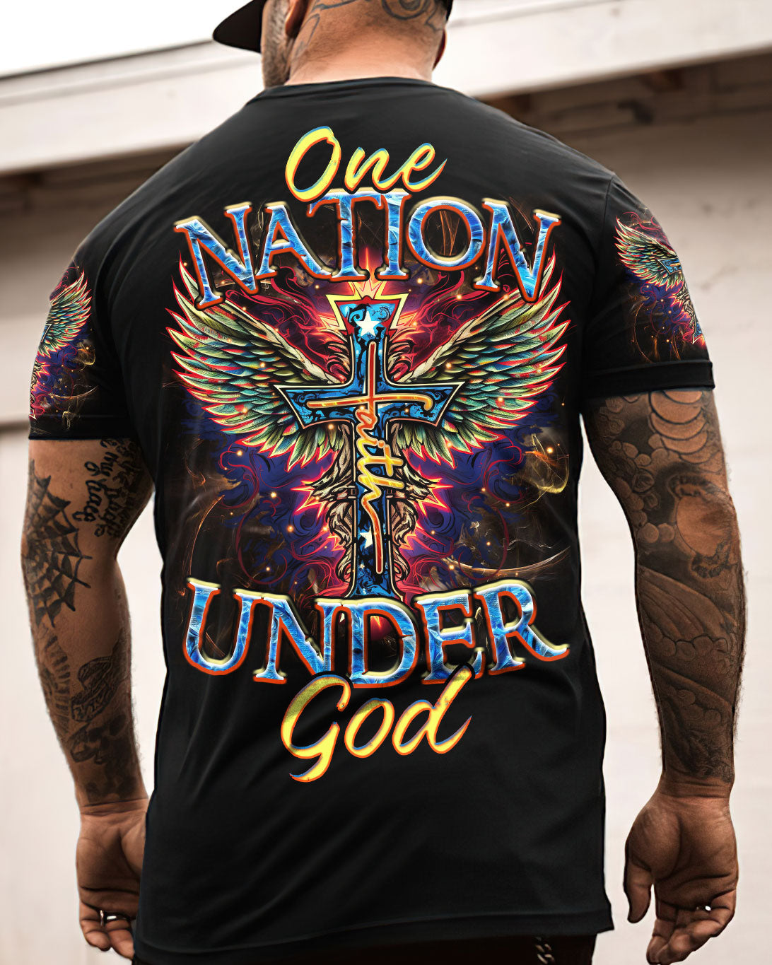 One Nation Under God Cross Men's All Over Print Shirt - Tltr1010233