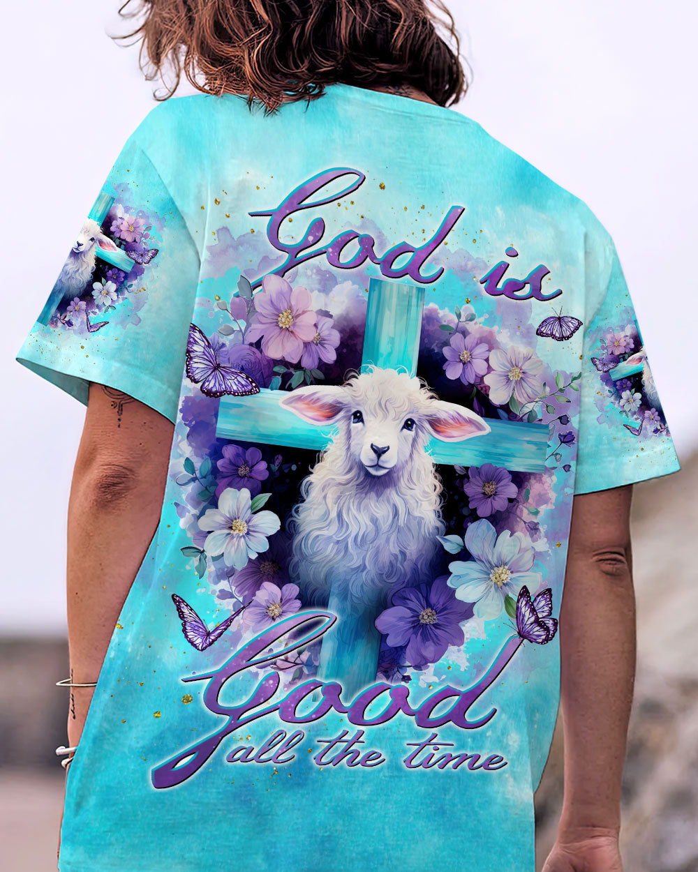 God Is Good All The Time Lamb Women's All Over Print Shirt - Tlnt1210233