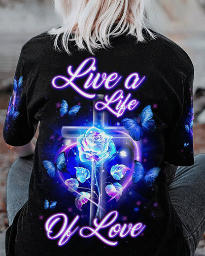 Live A Life Of Love Women's All Over Print Shirt - Yhln0307233