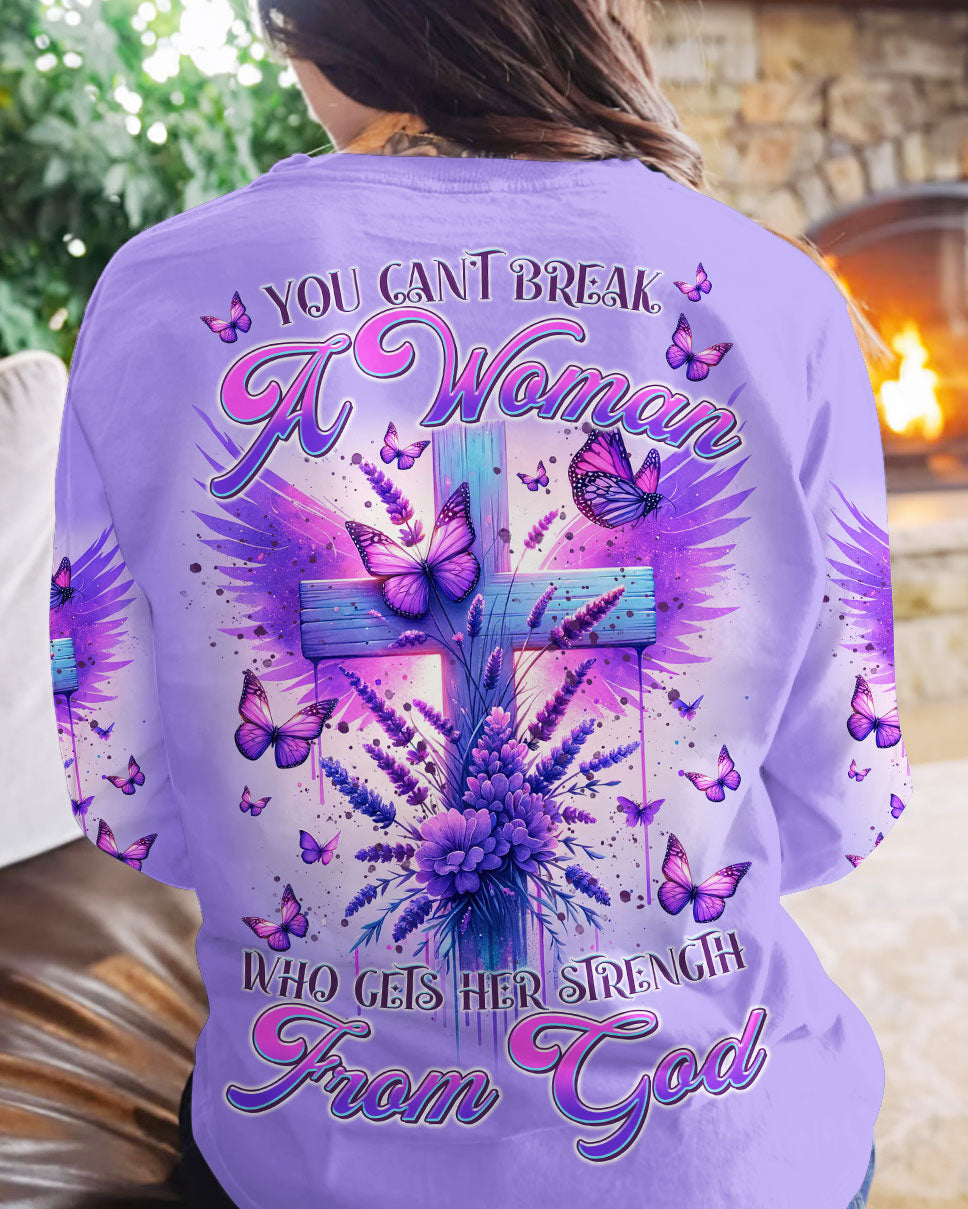 You Can't Break A Woman Cross Wings Purple Women's All Over Print Shirt - Tltr3101241