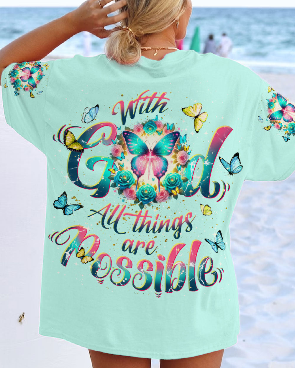 With God All Things Are Possible Butterfly Women's All Over Print Shirt - Tlnt2901244