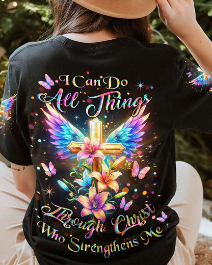 I Can Do All Things Through Christ Cross Wings Women's All Over Print Shirt - Yhlt2411233