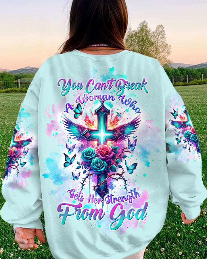 You Can't Break A Woman Cross Rose Women's All Over Print Shirt - Tltw1701243