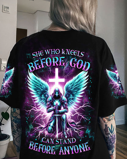 She Who Kneels Before God Warrior Women's All Over Print Shirt - Yhdu2711232