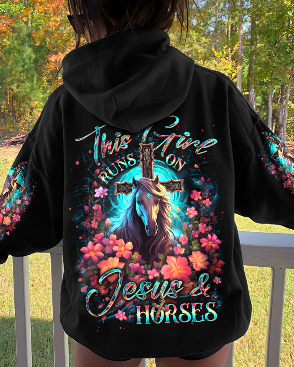 Runs On Jesus And Horses Women's All Over Print Shirt - Yhdu0512233