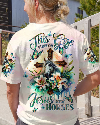 Runs On Jesus And Horses Women's All Over Print - Tltw2811233