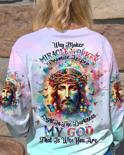 Way Maker Miracle Worker Jesus Watercolor Women's All Over Print Shirt - Tltw2711233