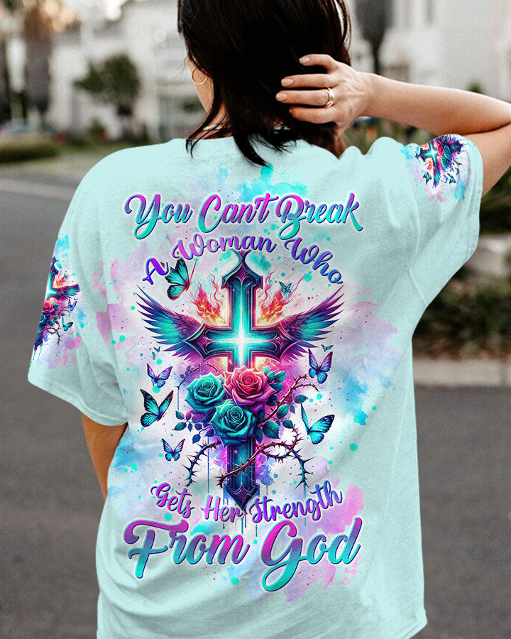 You Can't Break A Woman Cross Rose Women's All Over Print Shirt - Tltw1701243