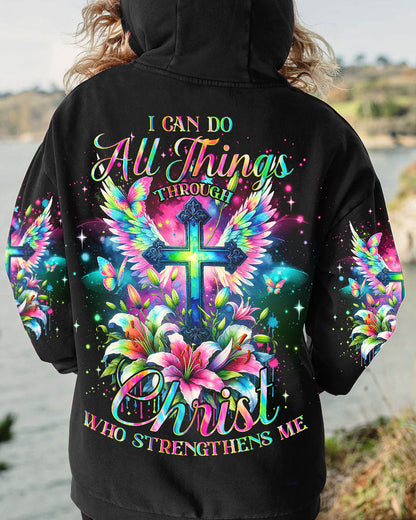 I Can Do All Things Through Christ Cross Wings Colorful Women's All Over Print Shirt - Tlno2811234