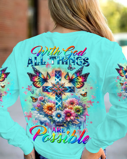 With God All Things Are Possible Women's All Over Print Shirt - Tltw1111234