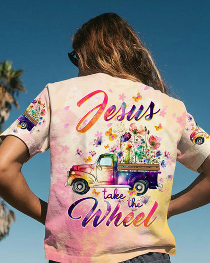 Jesus Take The Wheel Truck Floral Women's All Over Print Shirt - Tltw0212233