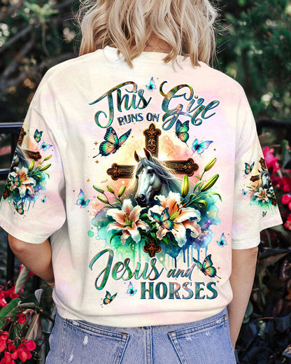 Runs On Jesus And Horses Women's All Over Print - Tltw2811233