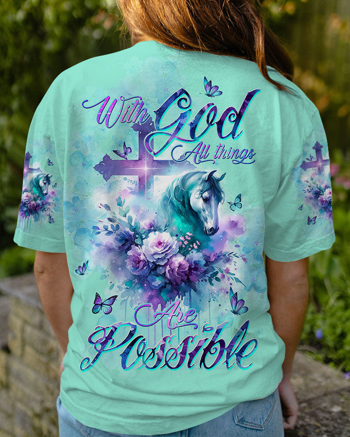 With God All Things Are Possible Horse Women's All Over Print Shirt - Tltw0311234