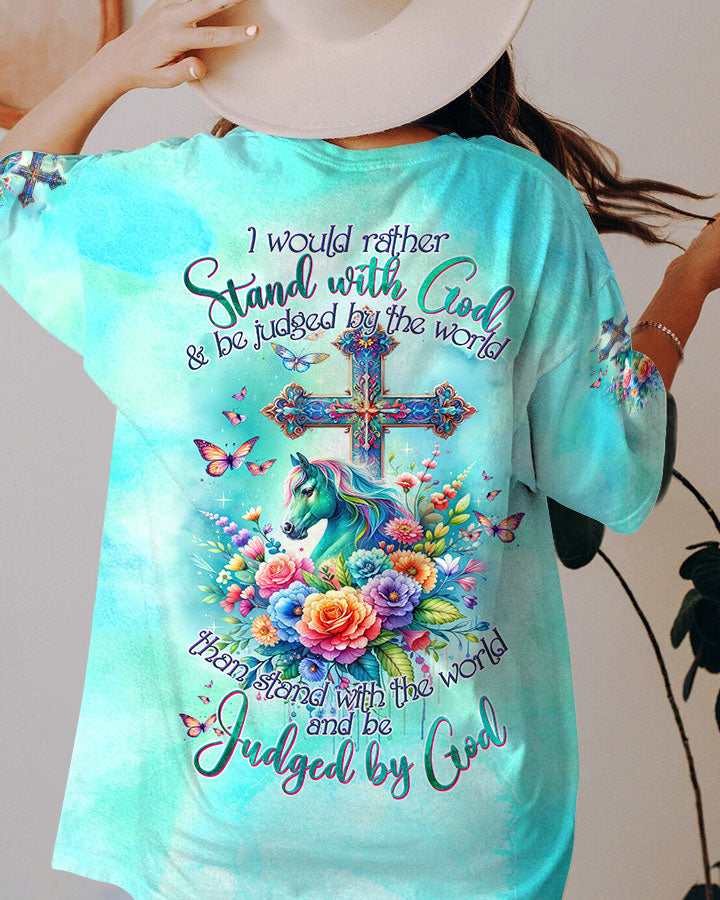 I Would Rather Stand With God Horse Women's All Over Print Shirt - Tltw0211234