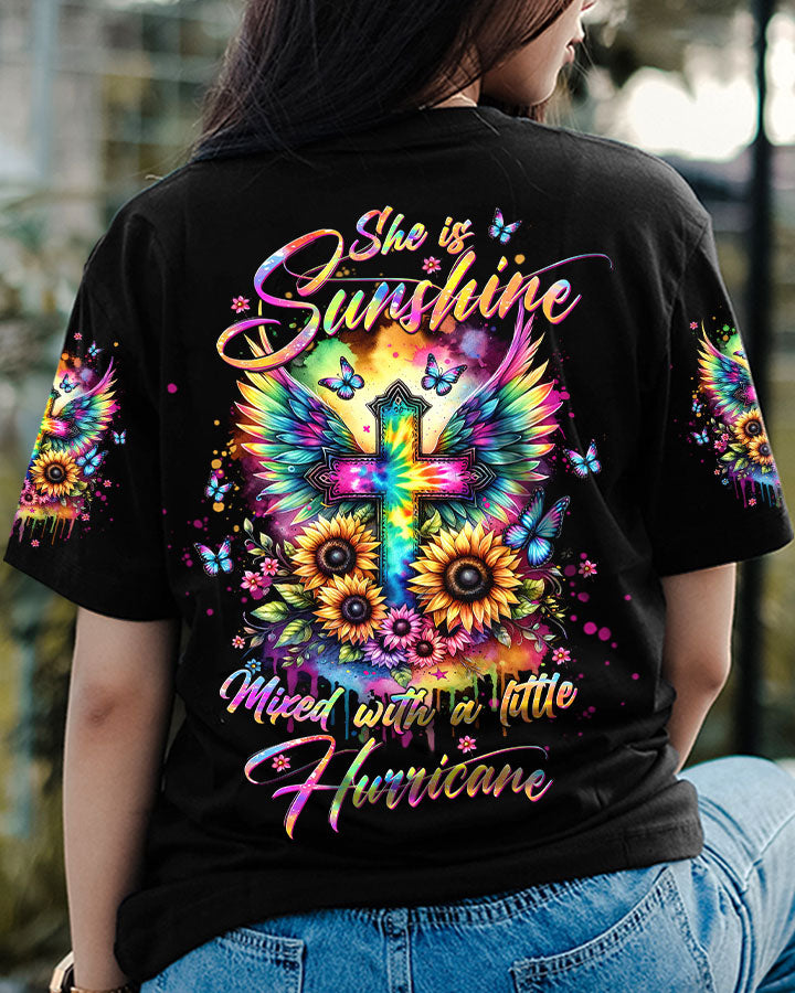 She Is Sunshine Cross Wings Sunflower Women's All Over Print Shirt - Tltw3011234