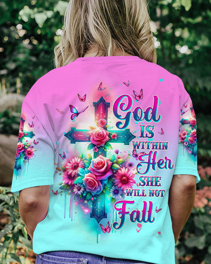 God Is Within Her Rose Cross Women's All Over Print - Tltw1212234