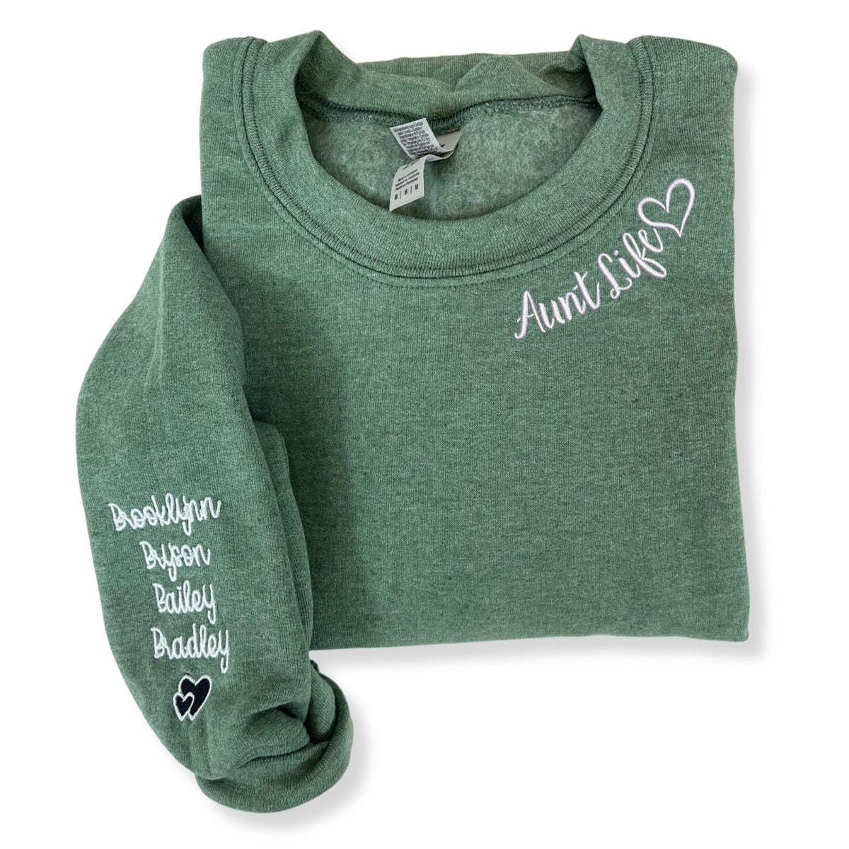 Aunt Life Sweatshirt or Hoodie with Children Names on Sleeve