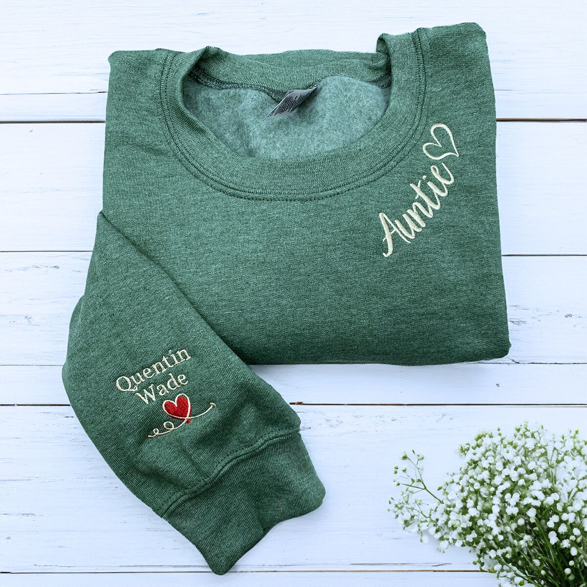 Aunt Life Sweatshirt or Hoodie with Children Names on Sleeve