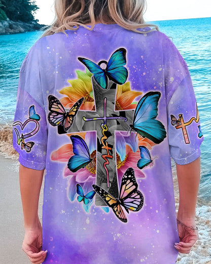 Cross Faith Butterflies Women's All Over Print Shirt - Tytm0507232