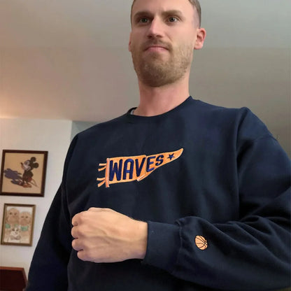 Custom Embroidered Pennant Sweatshirt or Hoodie with Team Name, College Football Sport Team Game Day Gift