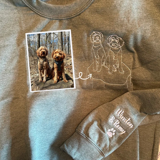 Cavapoo Sweatshirt or Hoodie, Custom Embroidered Gift from Photo Name