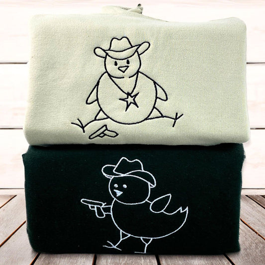Couple Chicken Sweatshirt or Hoodie Matching, Custom Embroidered Valentine's Day Gifts for Couple