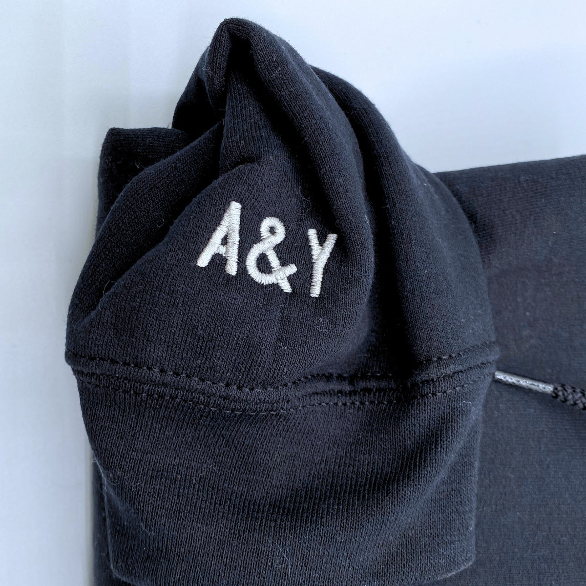 Custom Embroidered Initial Heart Sweatshirt, Couple Shirt, Initial On Sleeve, Couple's Shirt, Wedding, Valentines Gift