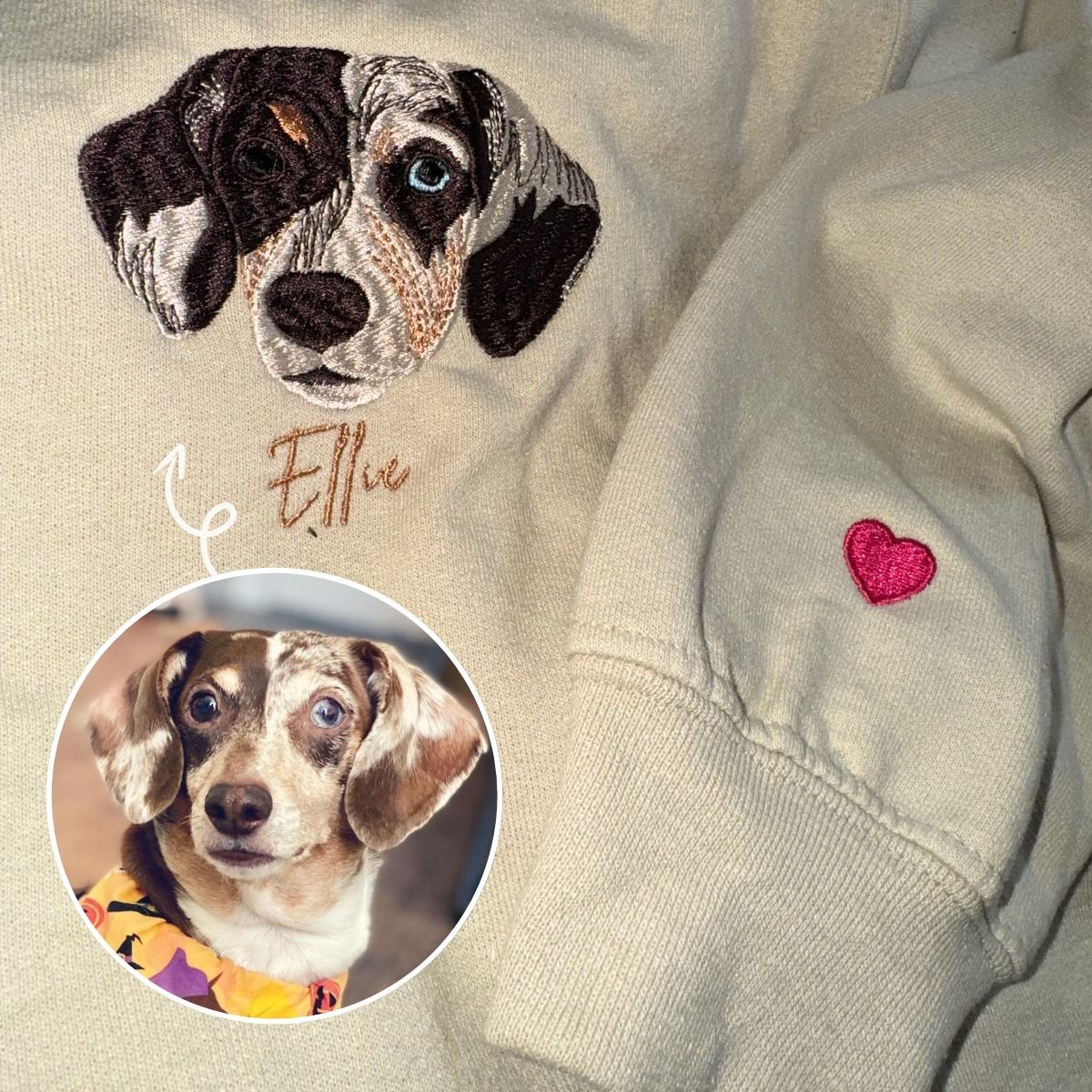 Beagle Sweatshirt or Hoodie, Custom Embroidered Gift from Photo Name