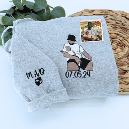 #Dadlife Custom Comic Photo Shirt, Sweatshirt or Hoodie, Embroidered Father’s Day Gift for Dad