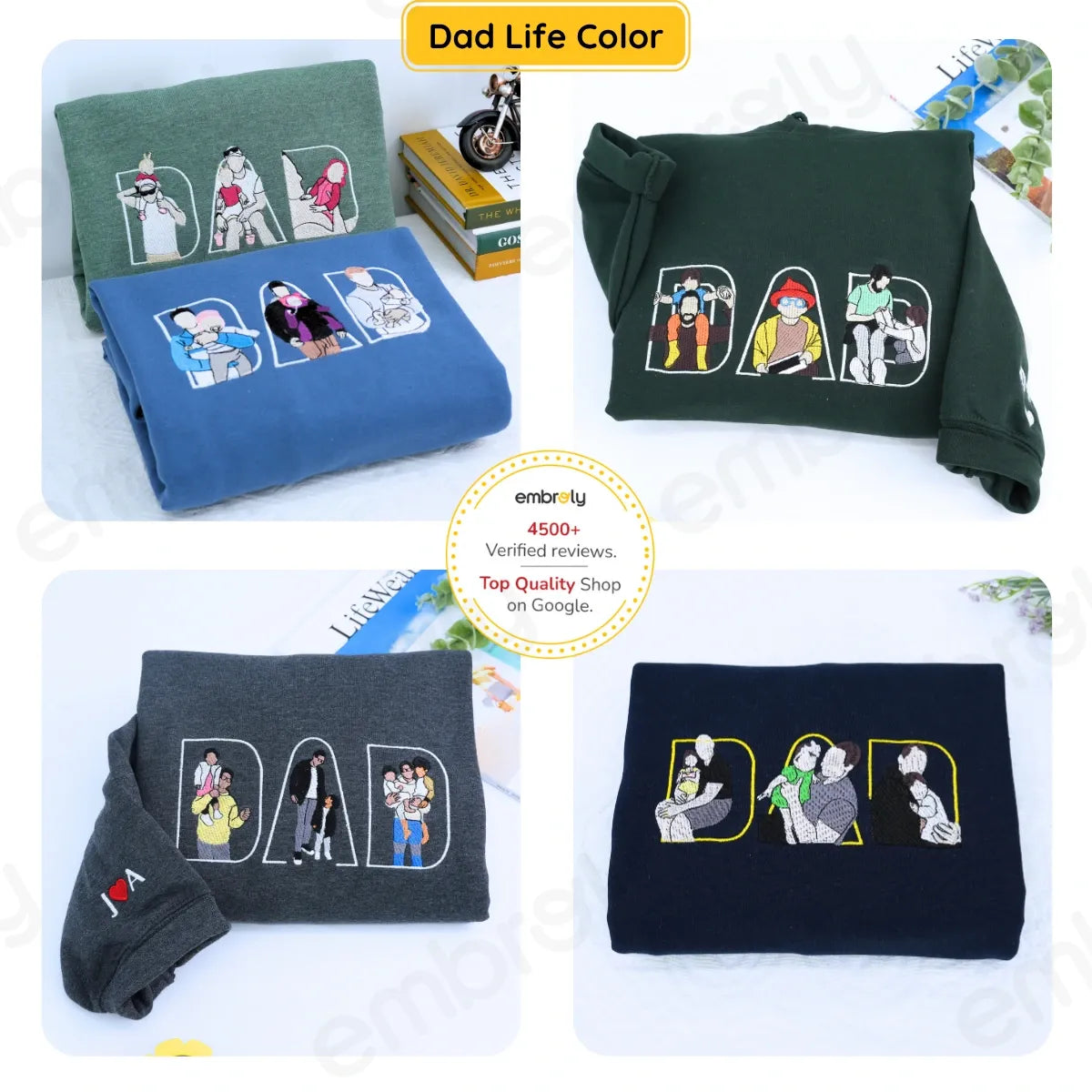 #Dadlife Custom Comic Photo Shirt, Sweatshirt or Hoodie, Embroidered Father’s Day Gift for Dad