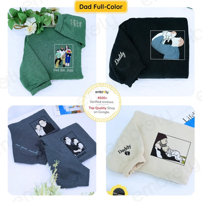 Custom Dad Life Photo Hoodie or Sweatshirt – Personalized Embroidered Gift for Father’s Day Birthday