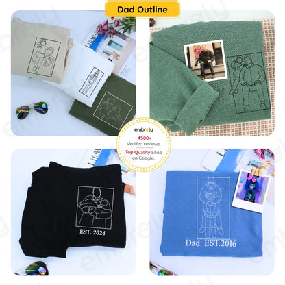 #Dadlife Custom Comic Photo Shirt, Sweatshirt or Hoodie, Embroidered Father’s Day Gift for Dad