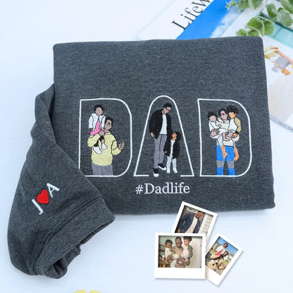 #Dadlife Custom Comic Photo Shirt, Sweatshirt or Hoodie, Embroidered Father’s Day Gift for Dad