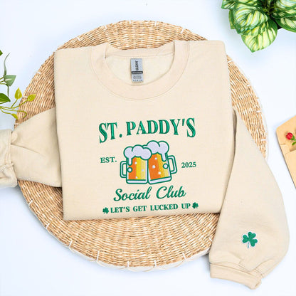 Beer Lover Drinking Team Sweatshirt or Hoodie, Custom Embroidered Gift for Saint Patrick's Day