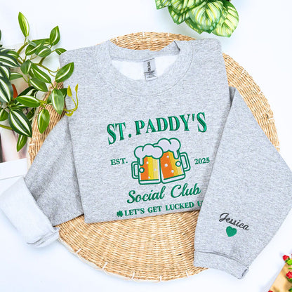 Beer Lover Drinking Team Sweatshirt or Hoodie, Custom Embroidered Gift for Saint Patrick's Day