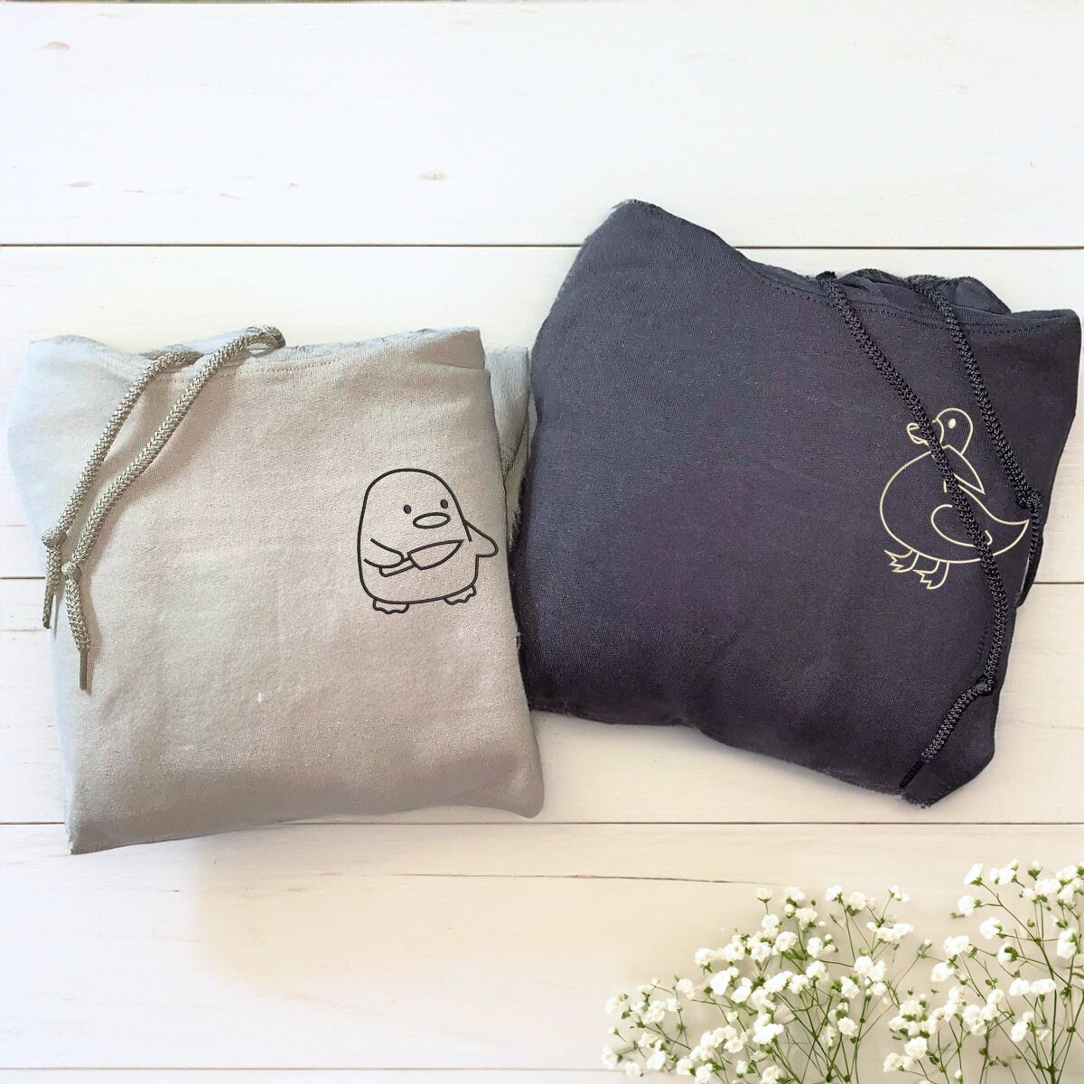 Custom Duck Duck Goose Sweatshirt or Hoodie, Embroidered for Couple Valentine's Gifts