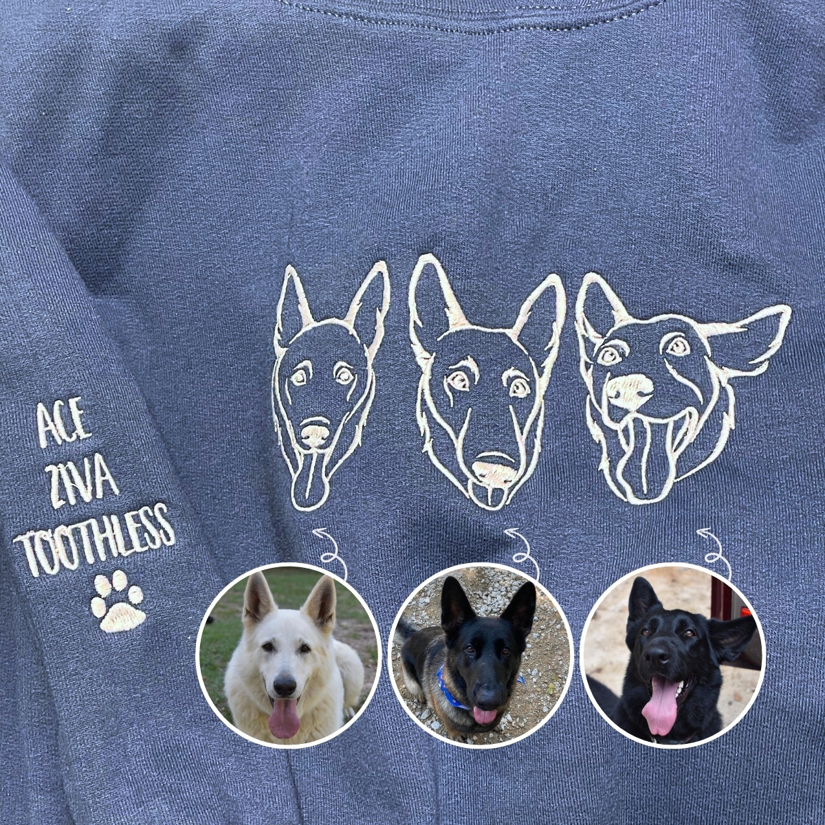 Beagle Sweatshirt or Hoodie, Custom Embroidered Gift from Photo Name