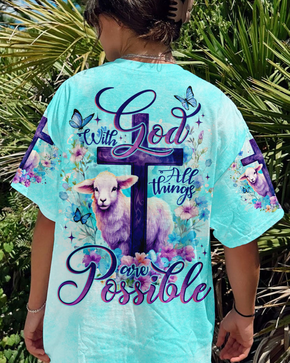 With God All Things Are Possible Lamb Women's All Over Print Shirt - Tlno0510231