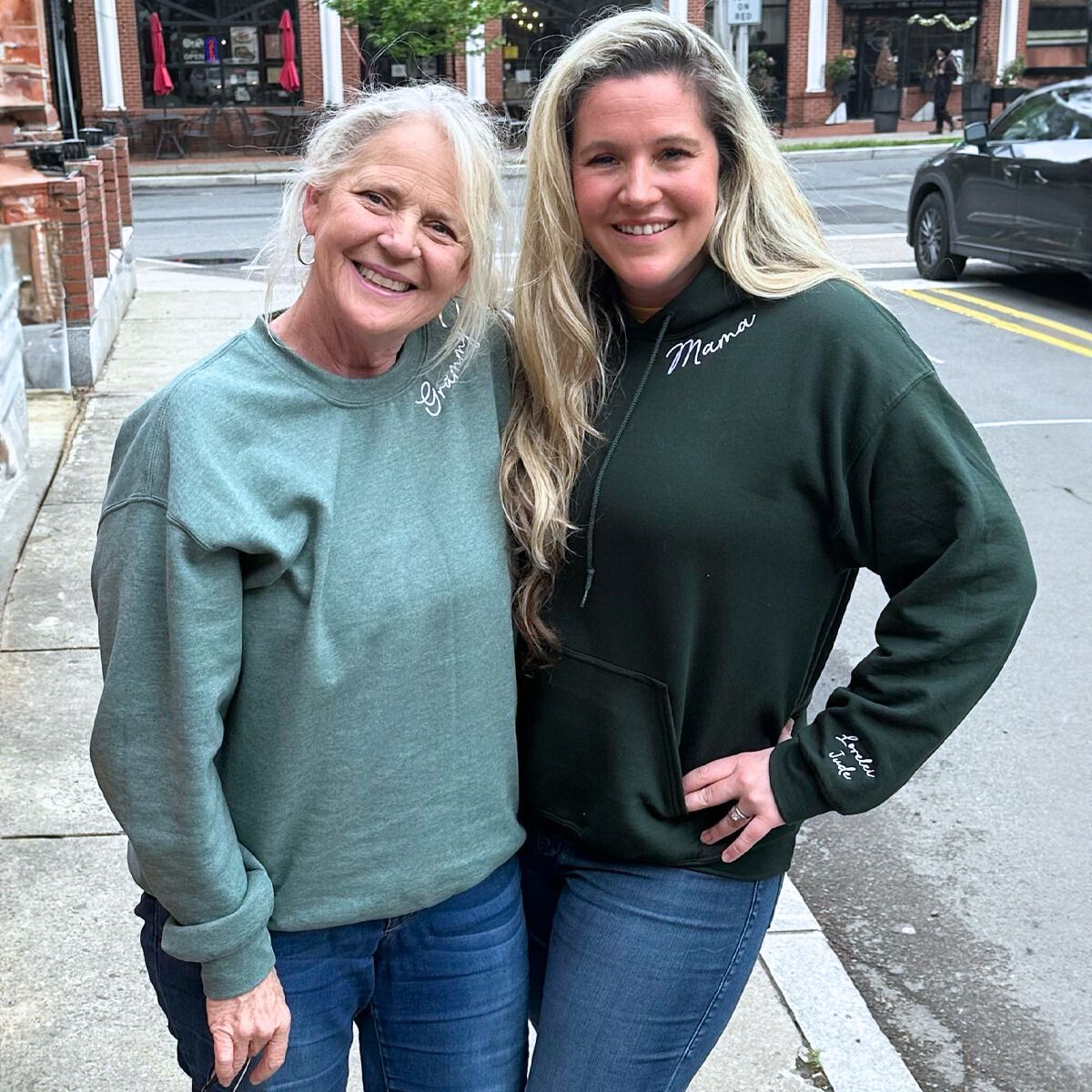 Aunt Sweatshirt or Hoodie with Niece or Nephew Names on Sleeve, Custom Embroidered Gift for Aunt